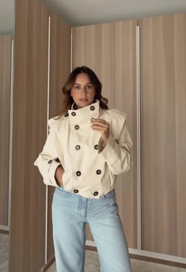 Customer photo review of Gloria Pleated Trench Coat