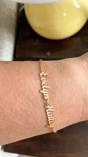 Customer photo review of Custom Script Name Bracelet