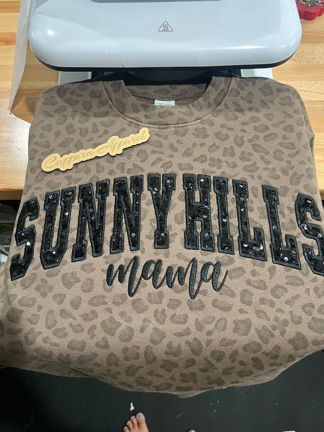 Customer photo review of Black Sequin on Velvet
