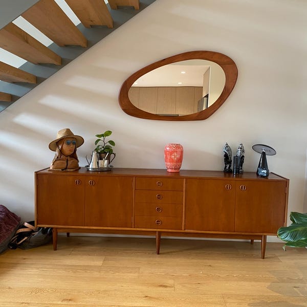 Customer photo review of Walnut Asymmetrical Wall Mirror – Marin