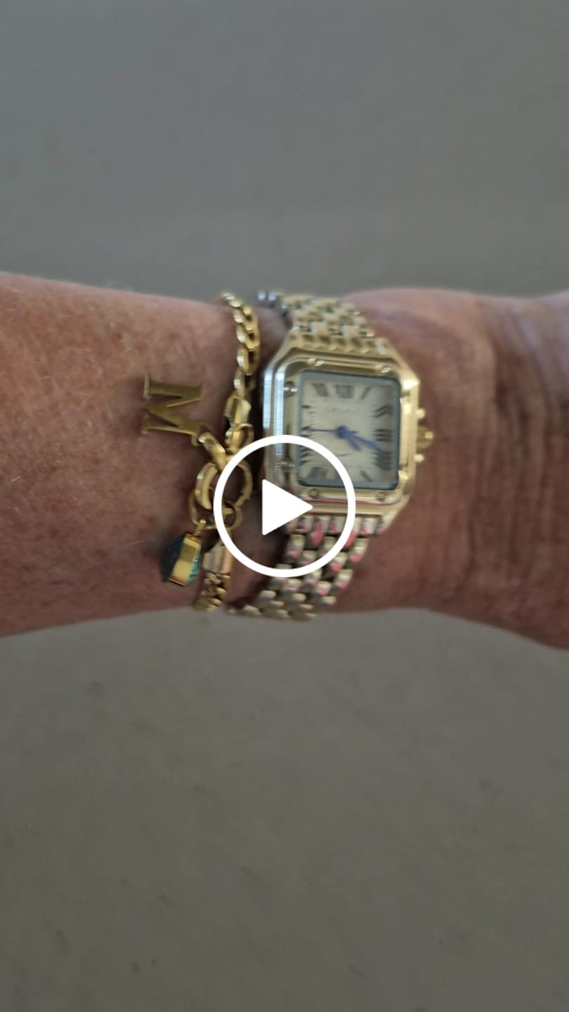 Customer video review of Letter & birthstone bracelet gold