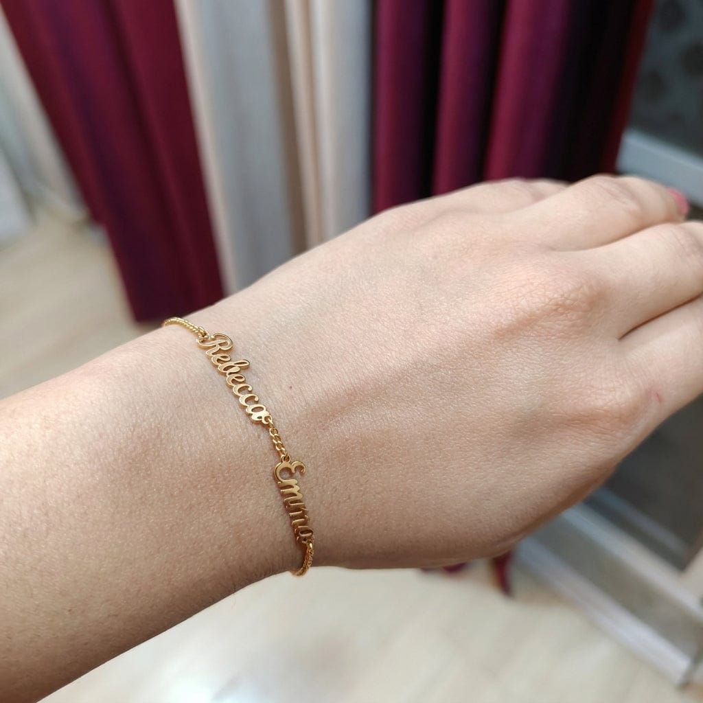 Customer photo review of Custom Script Name Bracelet