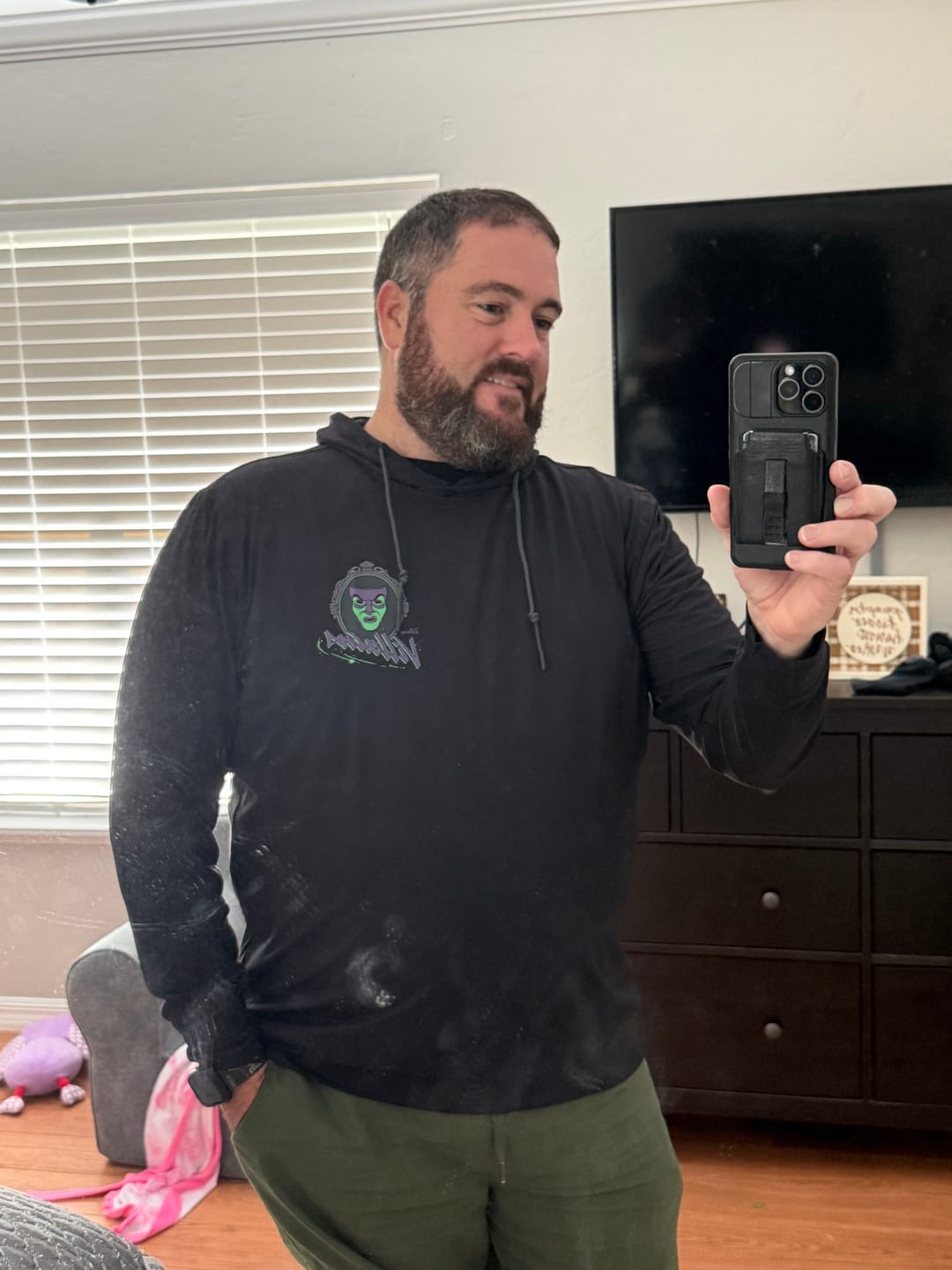 Customer photo review of Disney "Sinister Smirks" – Performance Hoodie