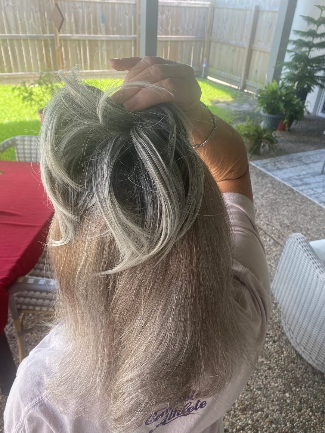 Customer photo review of Straight Synthetic Hair Bun Scrunchie