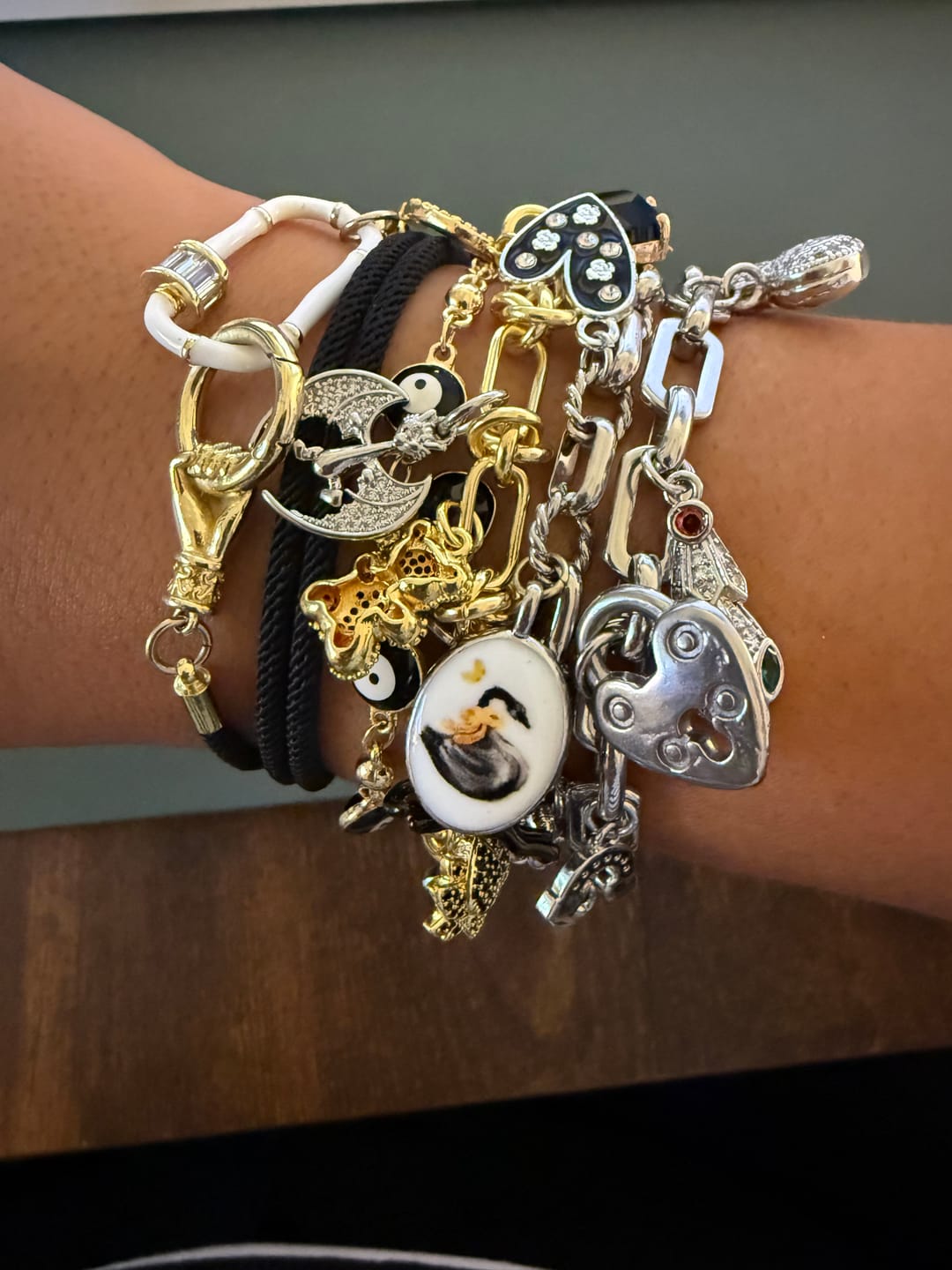 Customer photo review of 7 CHARM Bracelet Bundle - (Chain OR Clips + 7 CHARMS) TT LIVE