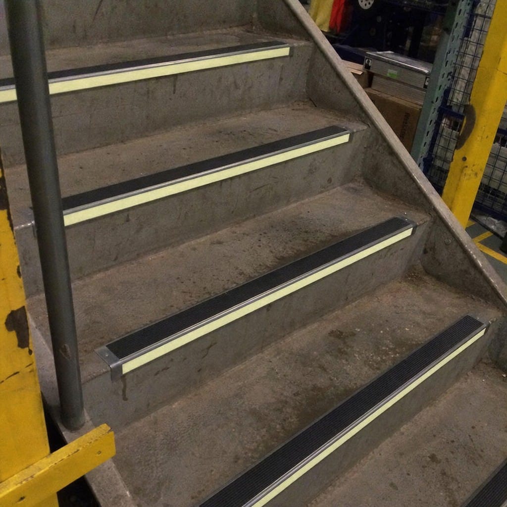 Customer photo review of Photoluminescent Anti-Slip Aluminium Stair Nosing - Glow in the Dark Ramp Profile
