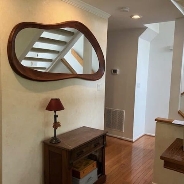 Customer photo review of Walnut Asymmetrical Wall Mirror – Orchid