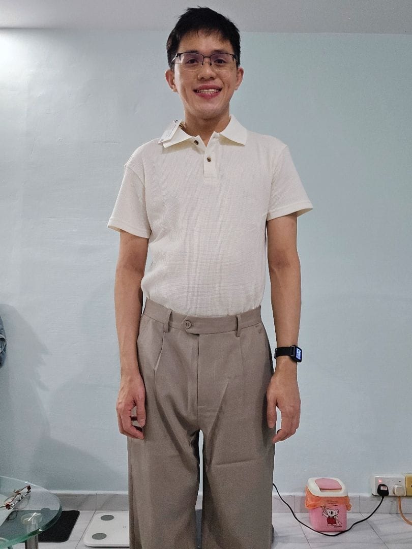 Customer photo review of Single Pleated Creasefree Work Trousers
