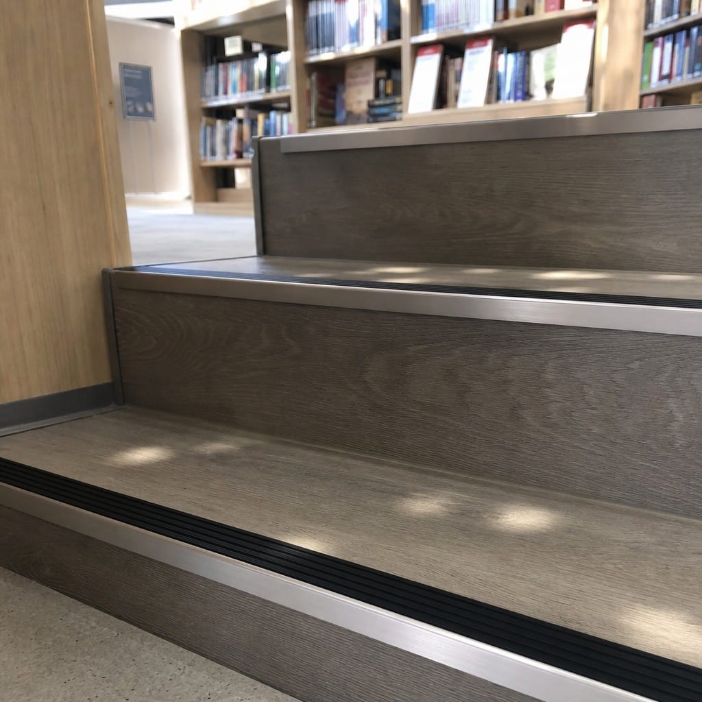 Customer photo review of Aluminium Stair Nosing 59x30mm Square Back, Bronze & Black