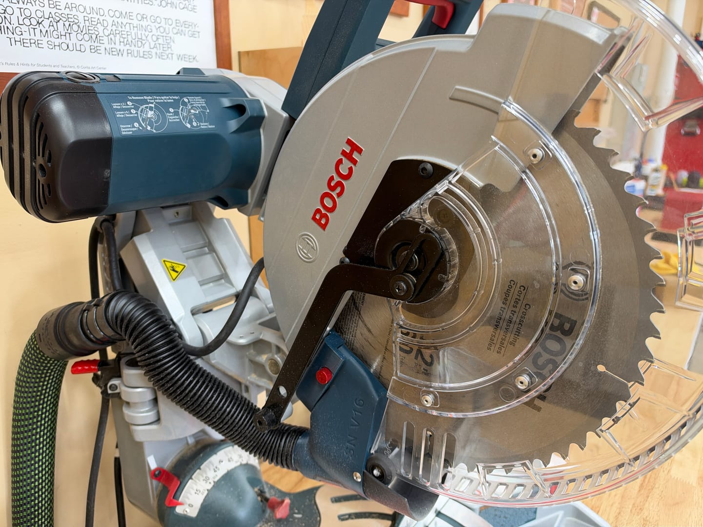 Customer photo review of Dust Collection Chute for Bosch Axial Glide Miter Saw