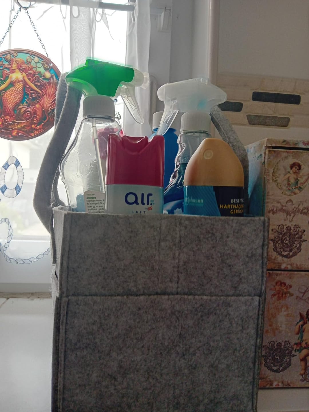 Customer photo review of Filz Wickeltasche & Allzweck-Organizer – Dunkelgrau
