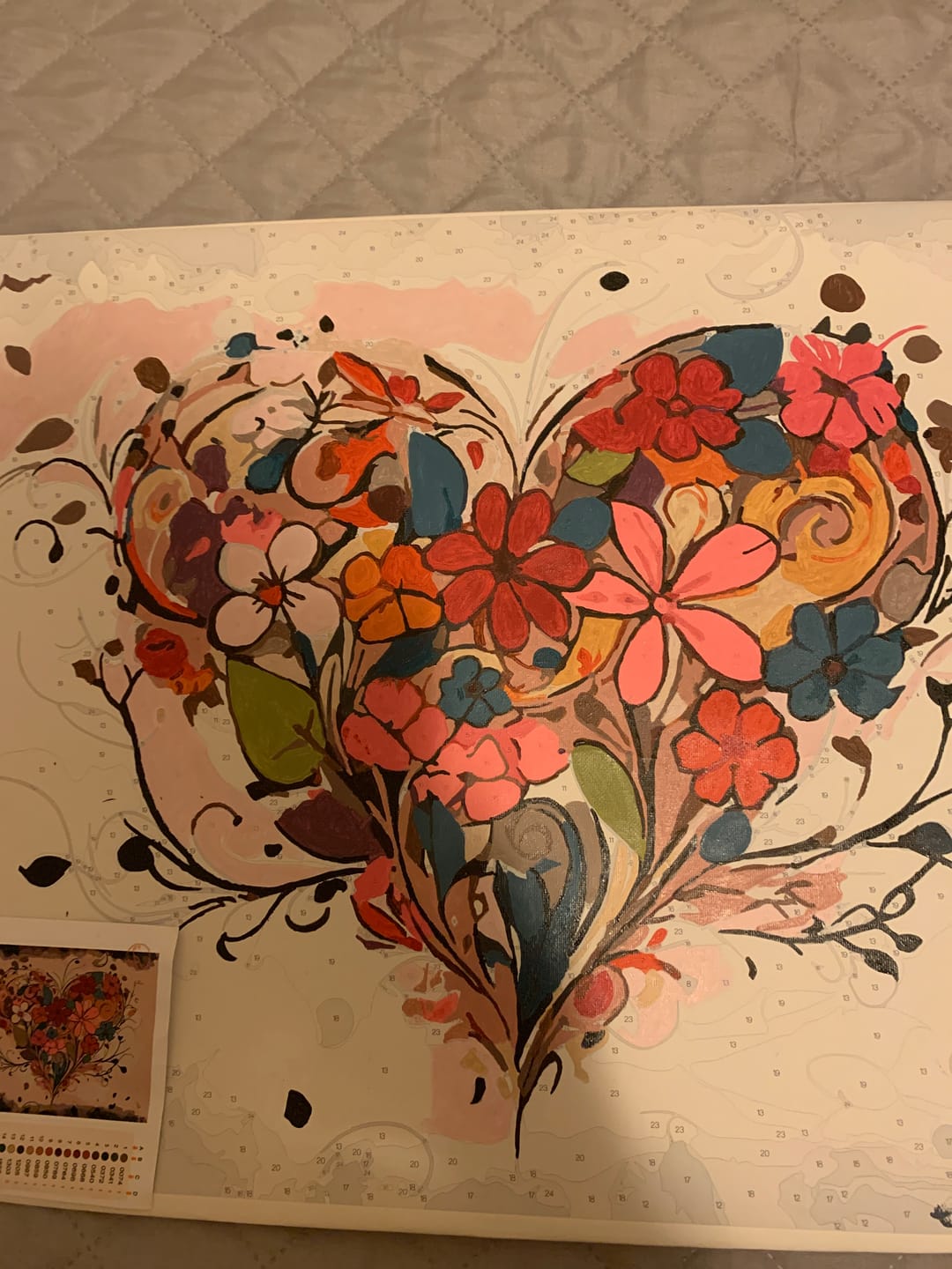 Customer photo review of Abstract Heart | Paint by numbers
