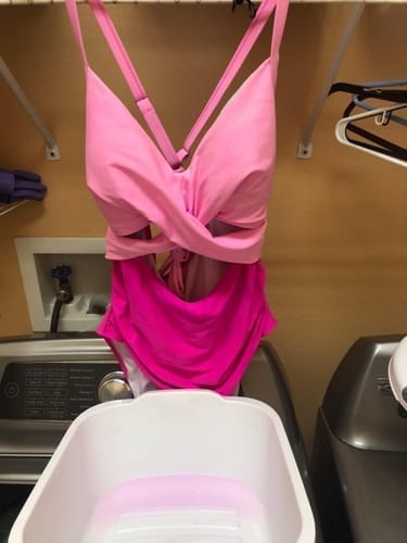 Customer photo review of Emoswim - Damen Badeanzüge Push-Up Bauchweg Bademode V-Ausschnitt Cut-Out Bedeckende Bademode