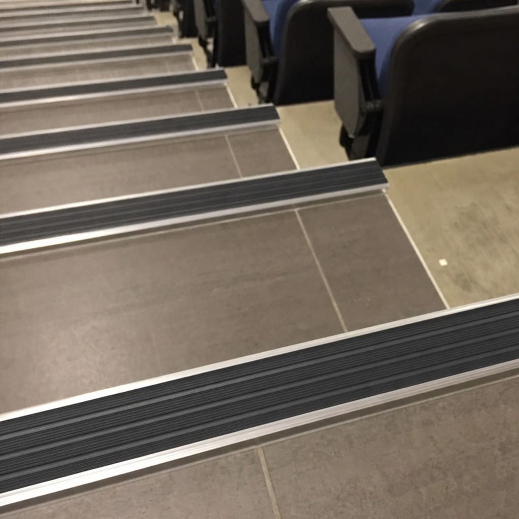 Customer photo review of Slimline Raked Back Stair Nosing 59x30mm Aluminium Cut to Any Size