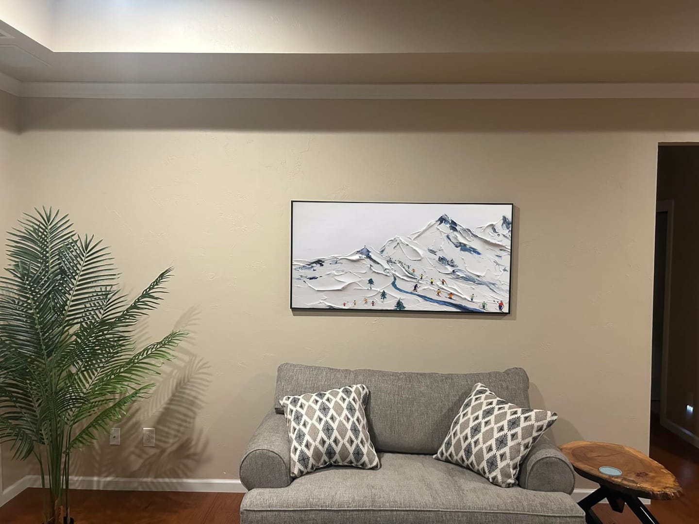 Customer photo review of Skiing Sport Textured Canvas Painting #SC007