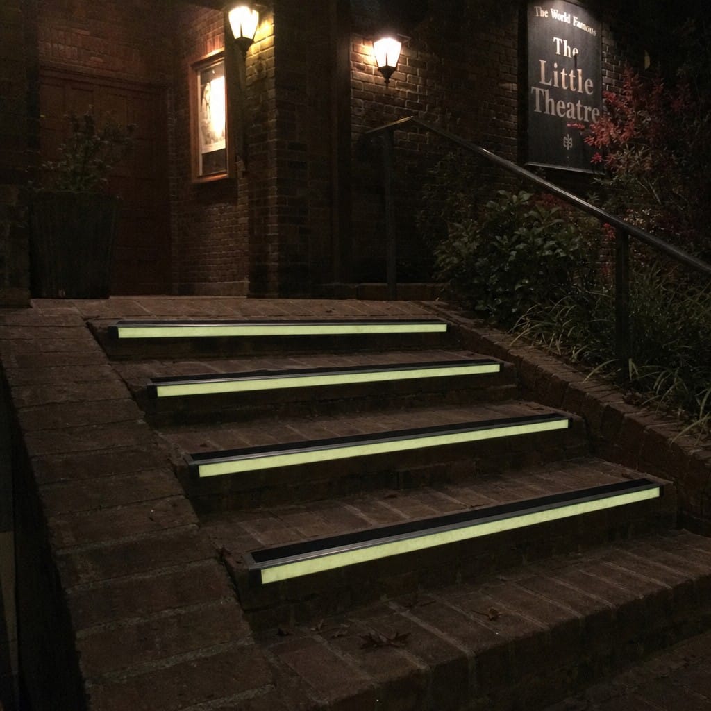 Customer photo review of Photoluminescent Anti-Slip Aluminium Stair Nosing - Glow in the Dark Ramp Profile