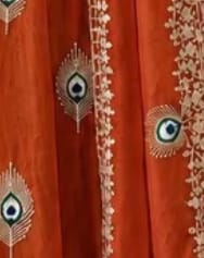 Customer photo review of Rust Orange Silk Embroidered Anarkali Gown