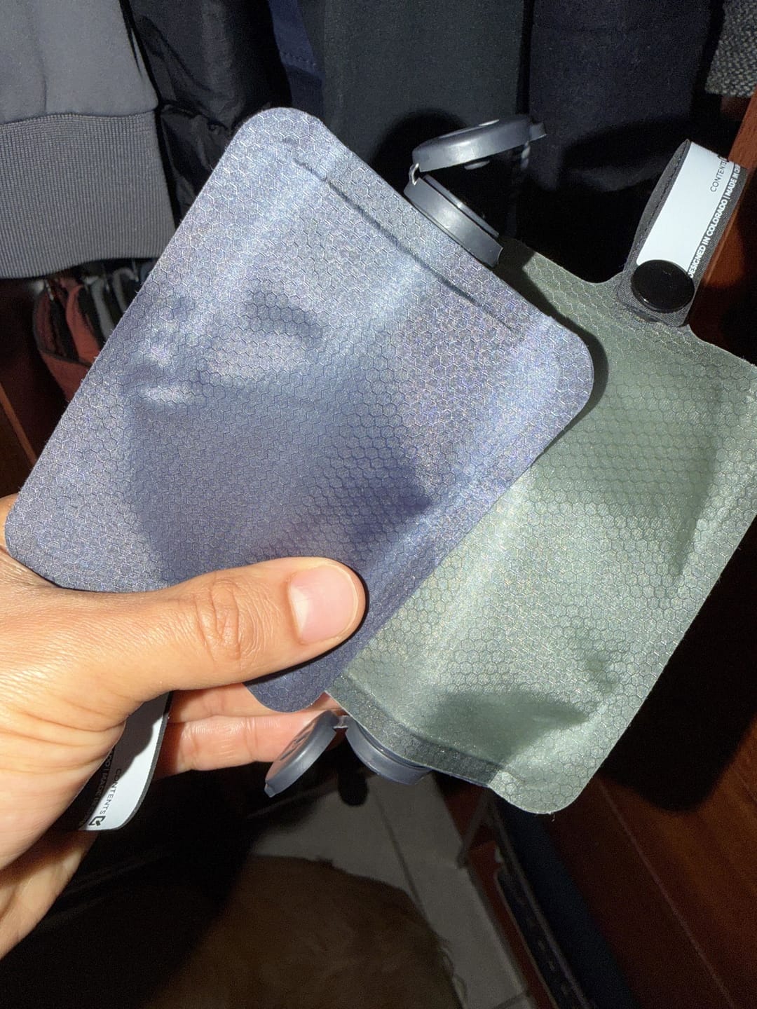 Customer photo review of FlatPak™ Toiletry Bottles - 3 Pack (Multi-Colour)