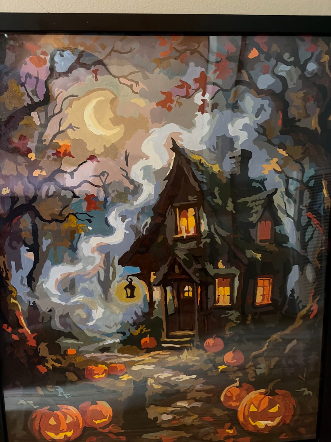 Customer photo review of Witch Cottage Autumn Forest Night (Paint by Numbers)