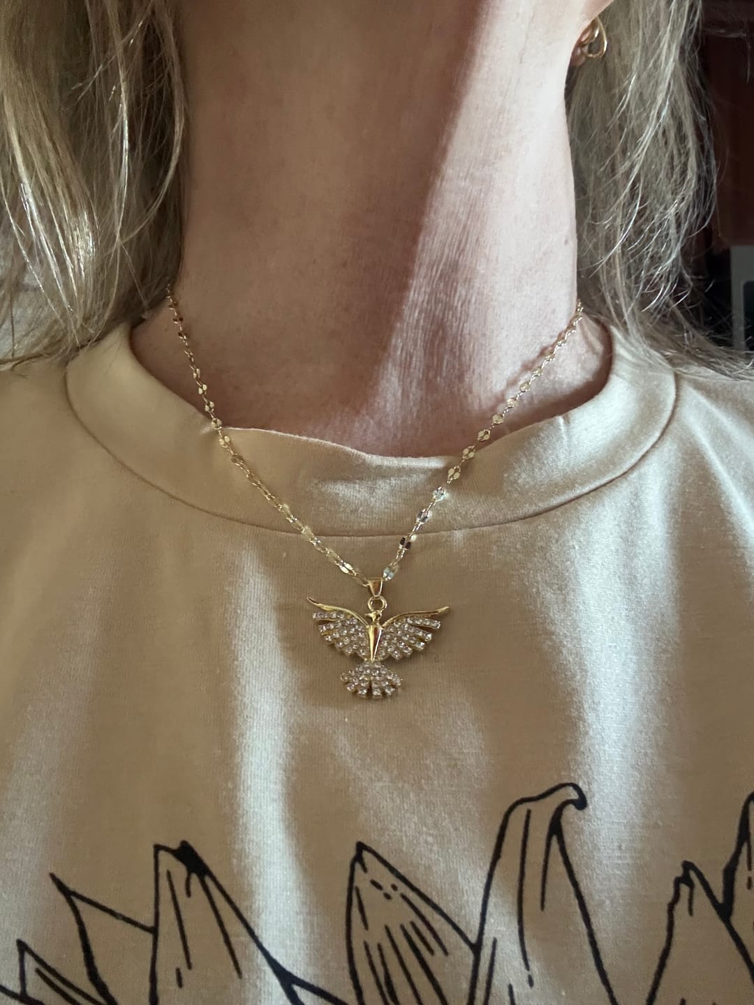 Customer photo review of FREE Today: Sparkling Holy Spirit Dove Winged Necklace: Emblem of Divine Guidance