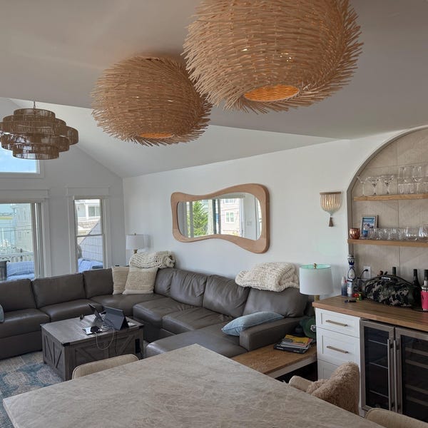 Customer photo review of Oak Asymmetrical Full-Length Mirror – Riverstone
