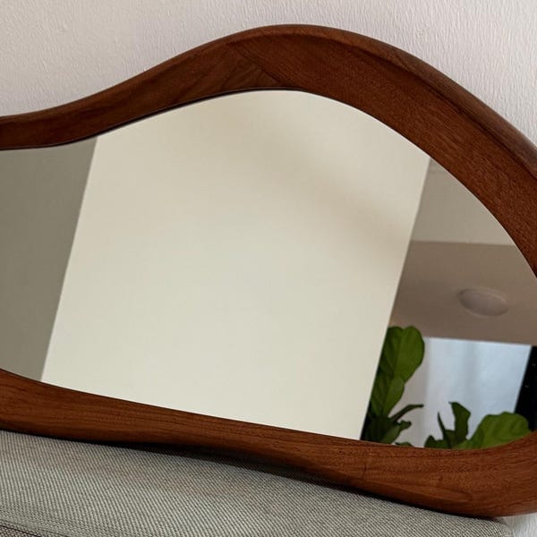 Customer photo review of Walnut Asymmetrical Wall Mirror – Orchid
