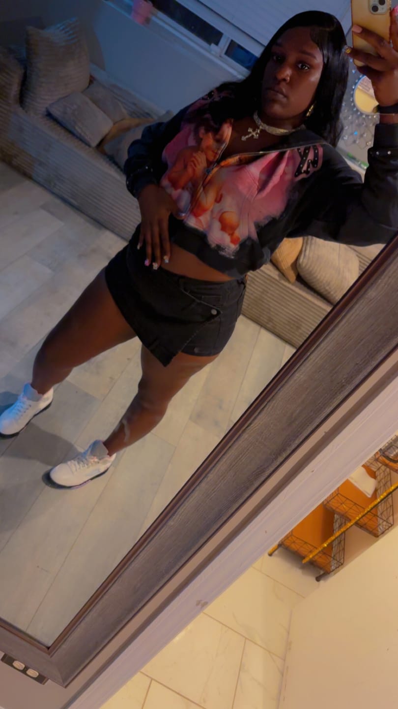 Customer photo review of Prestige Angel Zip Up Hoodie Black Pink