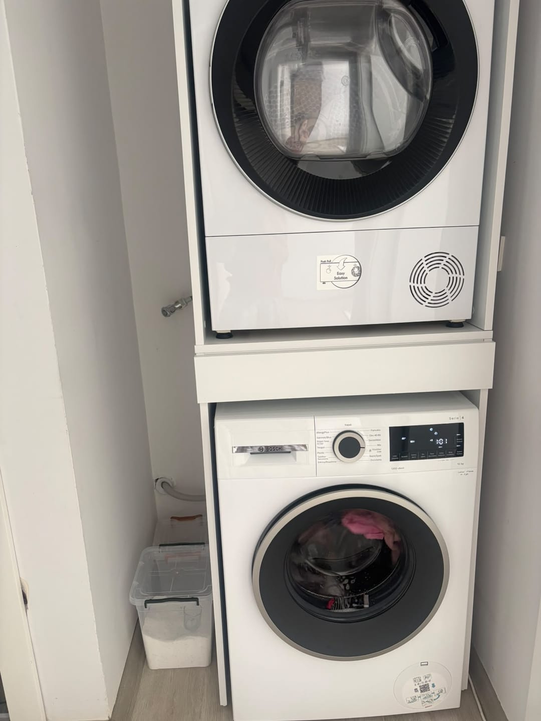Customer photo review of Rani KD123 Çamaşır Ve Kurutma Makinesi Dolabı Çekmeceli Banyo Dolabı Beyaz