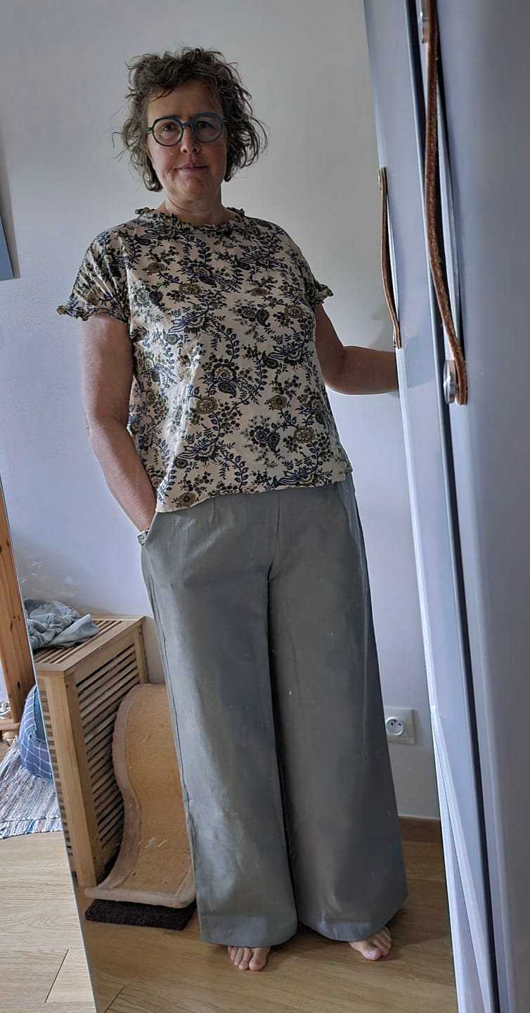 Customer photo review of Pantalon Tom - coton/lin kaki