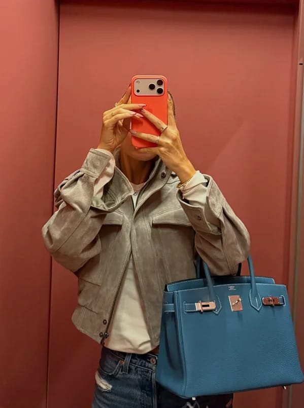 Customer photo review of Evelyn Faux Suede Cropped Jacket