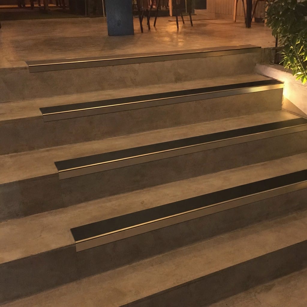 Customer photo review of Black, Bronze & Mirror Aluminium Stair Nosing 70x32mm Square Edge, Single Anti-Slip Insert