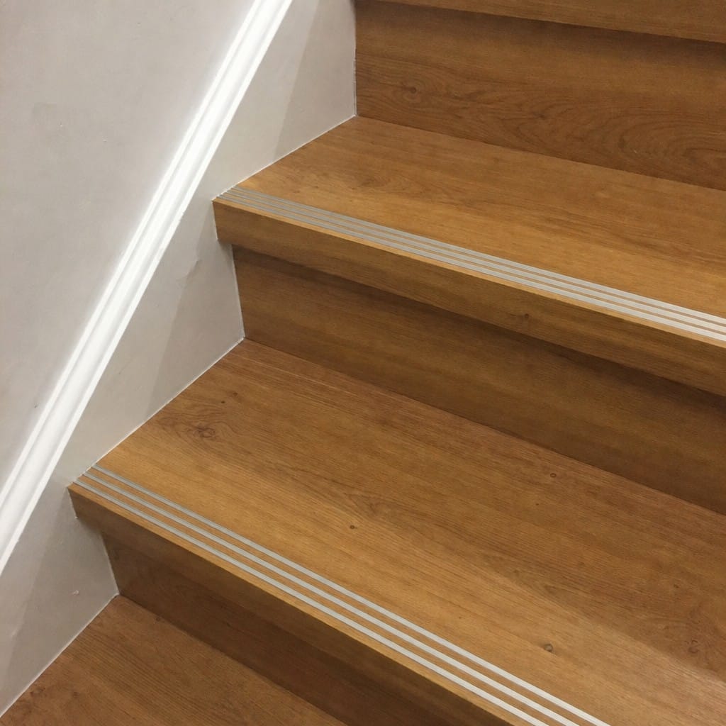 Customer photo review of Aluminium Flat Plate Stair Tread Insert Cut to Any Size