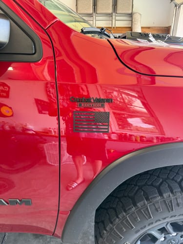 Customer photo review of Combat Veteran Edition Car Metal Emblem