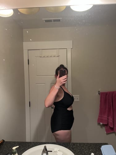 Customer photo review of Emoswim - Damen Badeanzüge Bauchweg Cut-Out High Waist Bademode Wickeloptik Rückenbindung