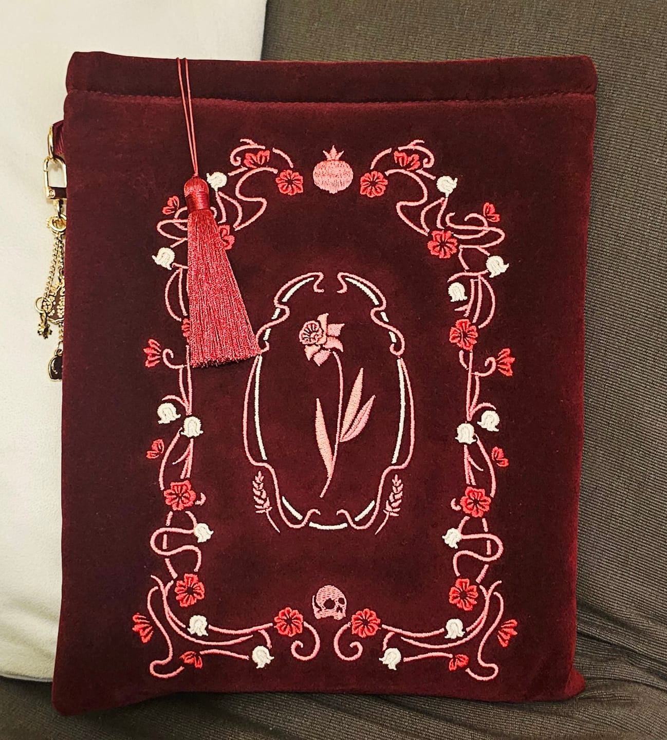 Customer photo review of Persephone Book Sleeve - Wine