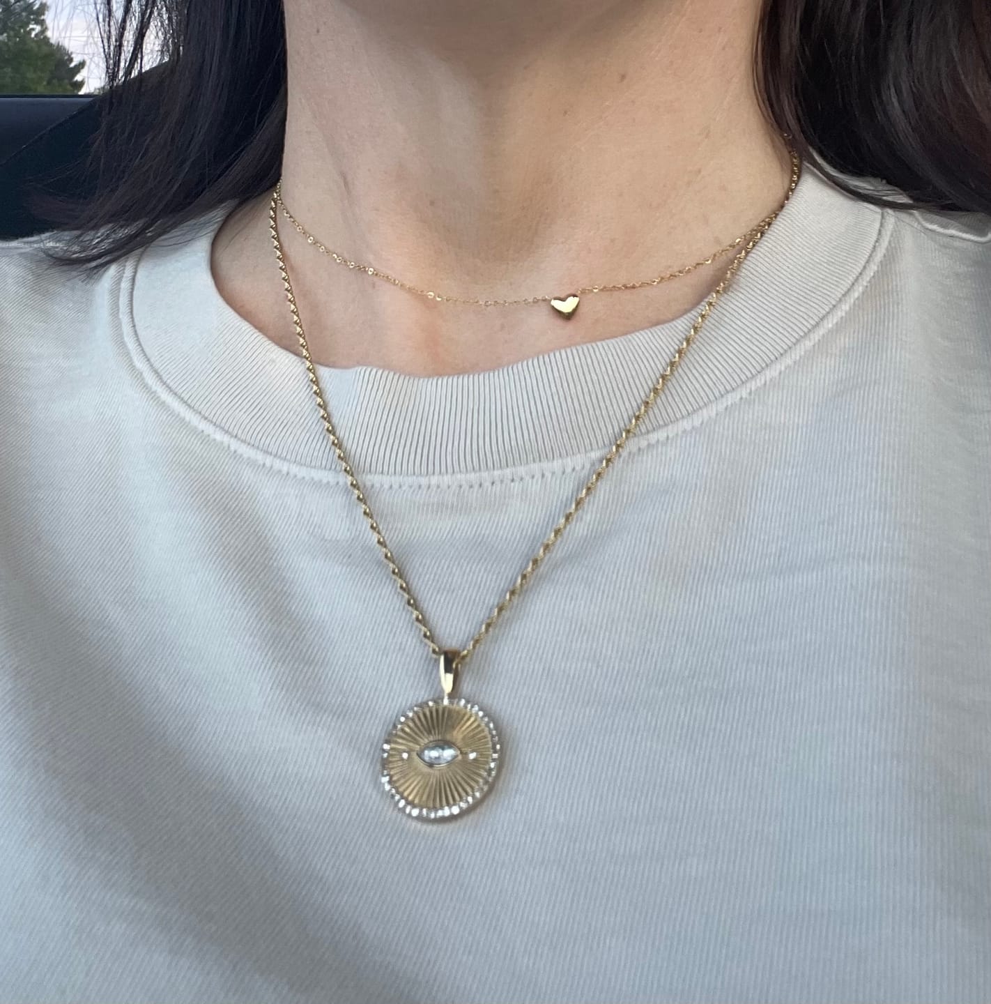 Customer photo review of Evil Eye Talisman Necklace