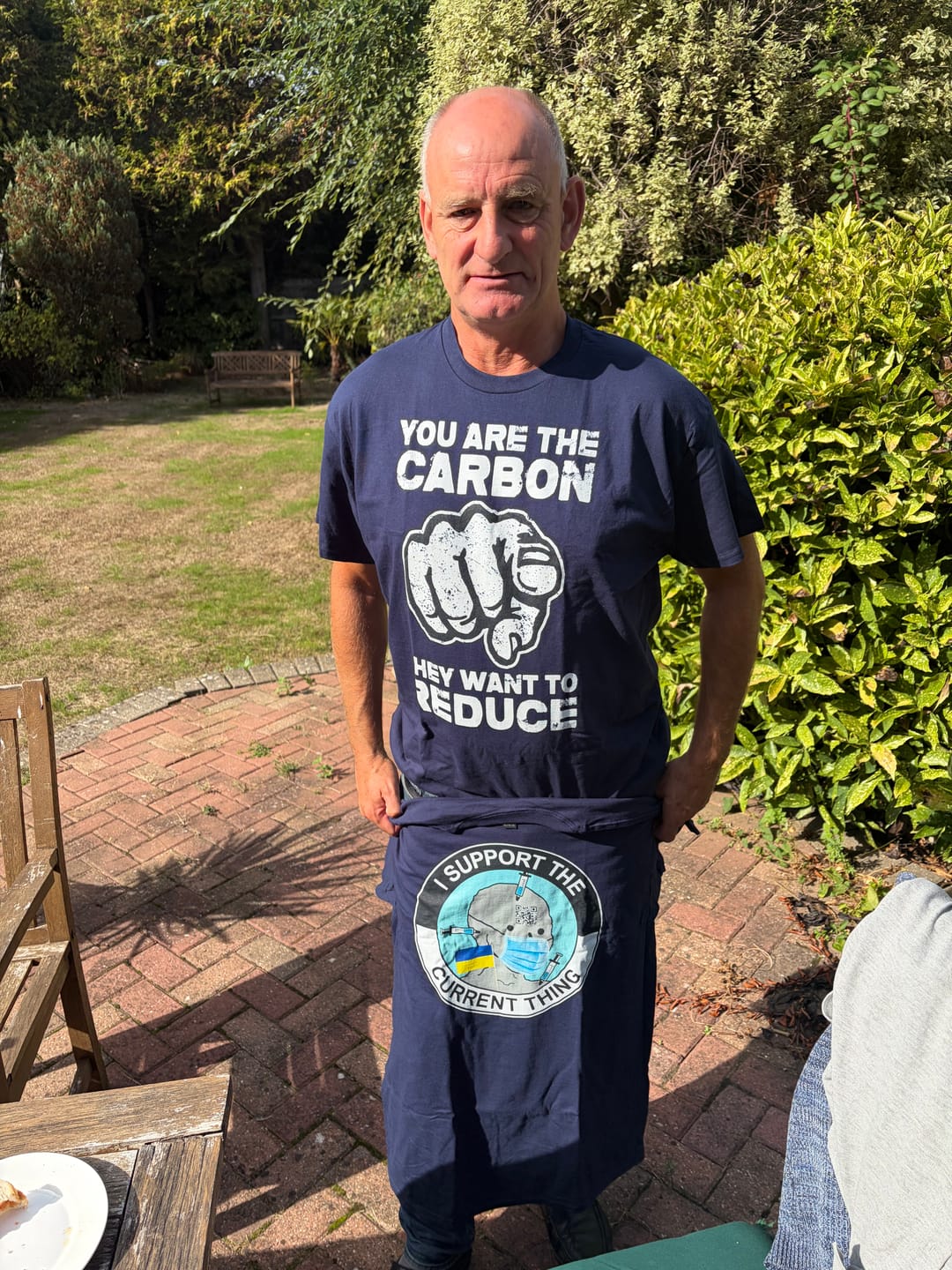 Customer photo review of "You Are The Carbon They Want To Reduce" T-Shirt
