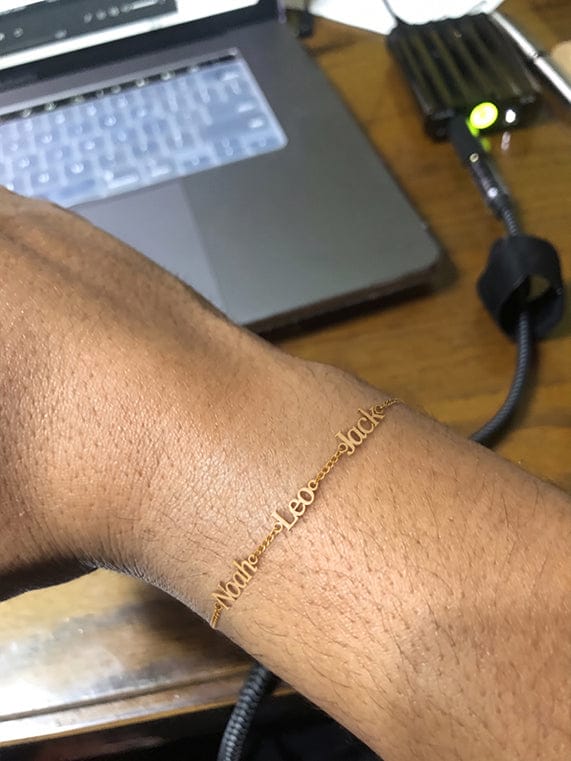 Customer photo review of Custom Classic Name Bracelet