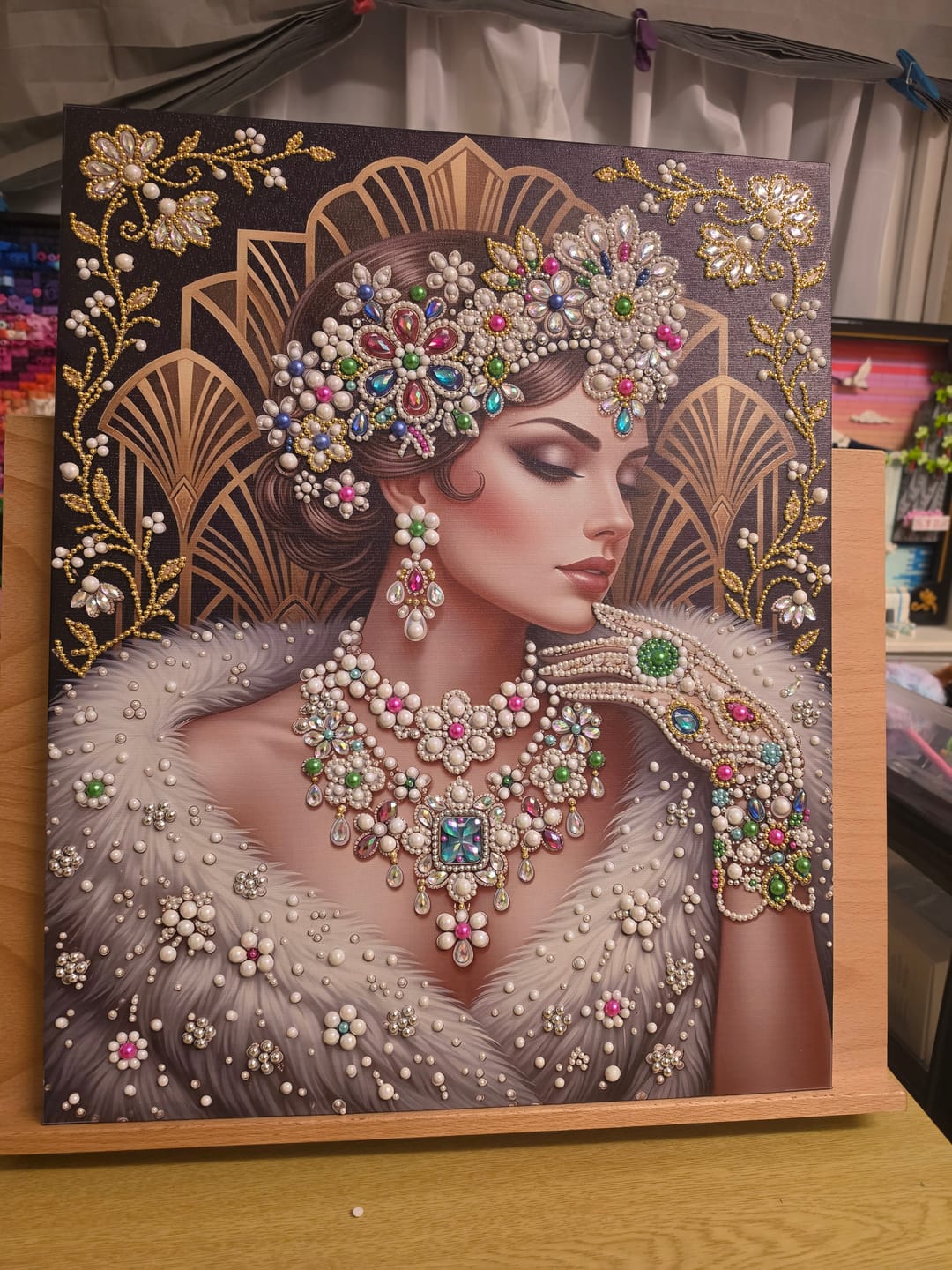 Customer photo review of Crystal Couture Pearl Art Canvas Kit 40x50cm