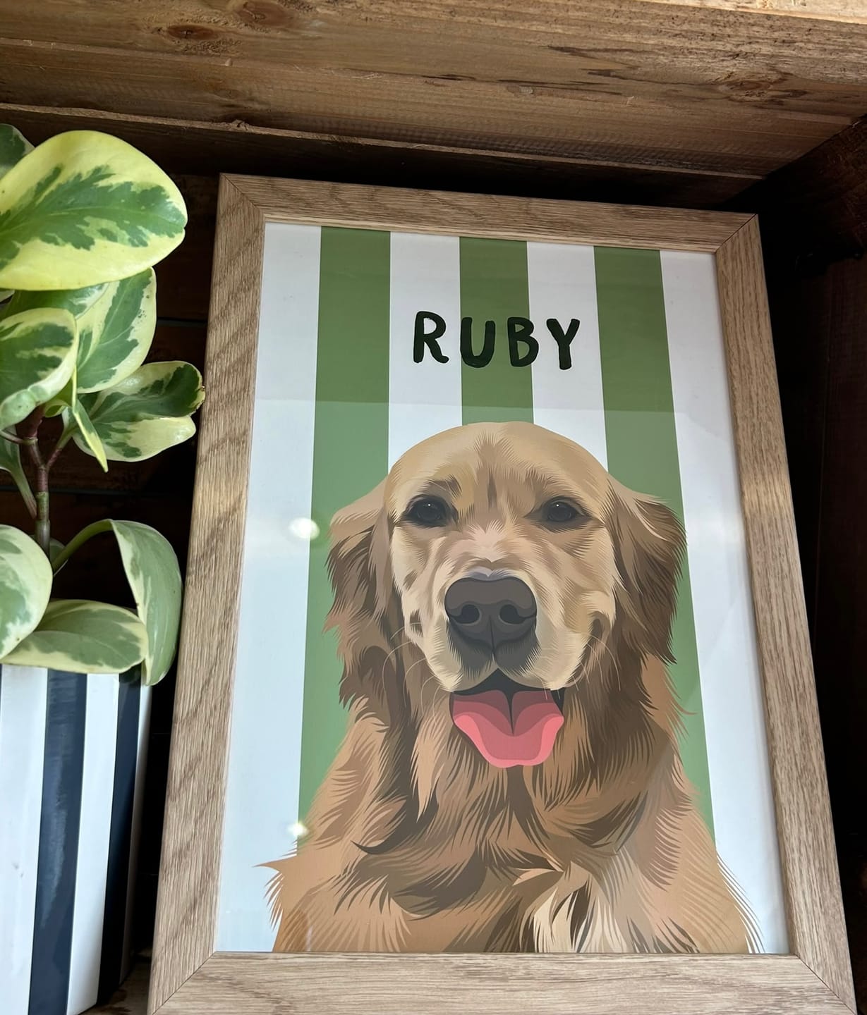 Customer photo review of Stripy | Custom Pet Portrait
