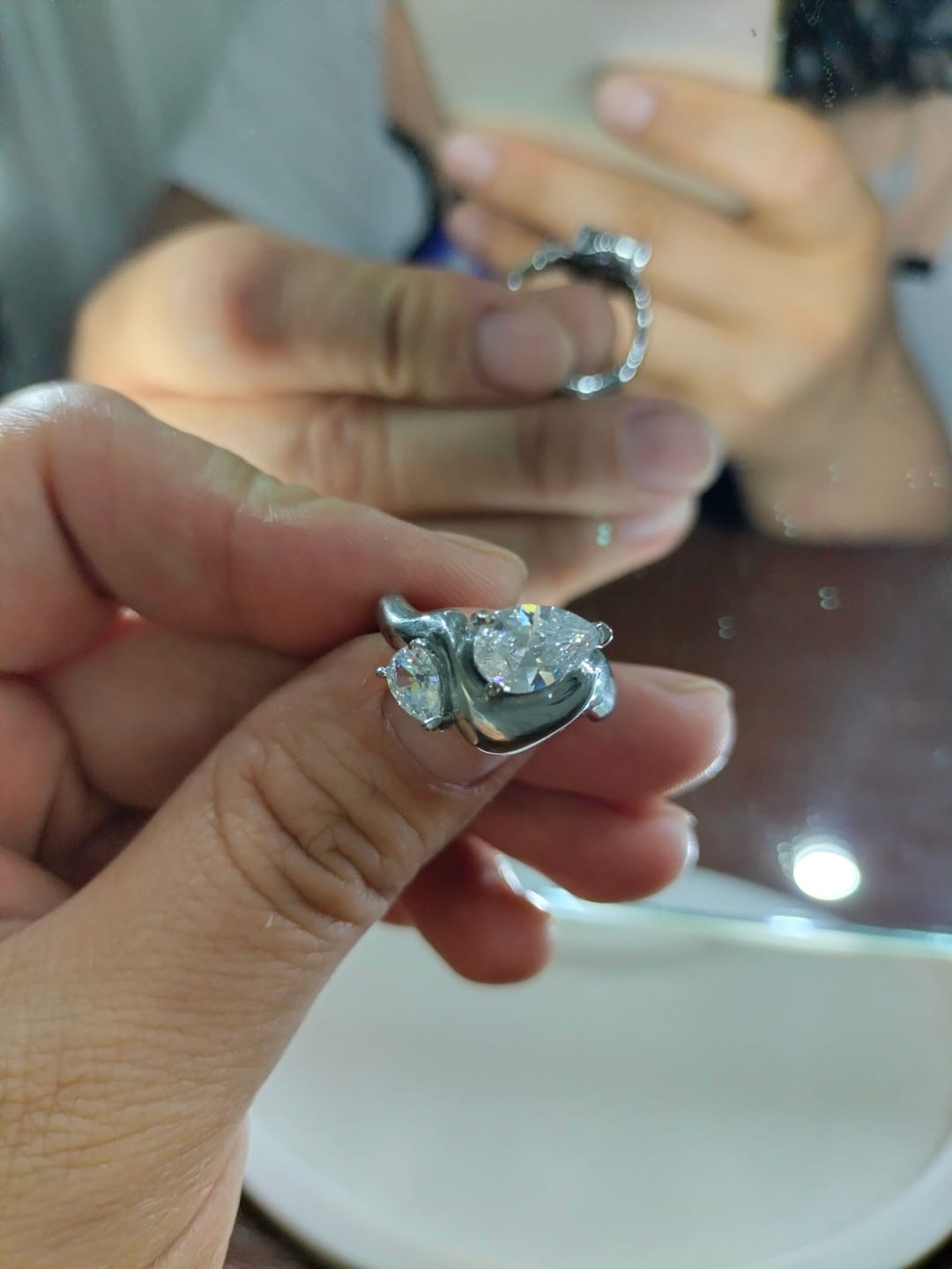 Customer photo review of Anillo Celeste Plata + Zirconia