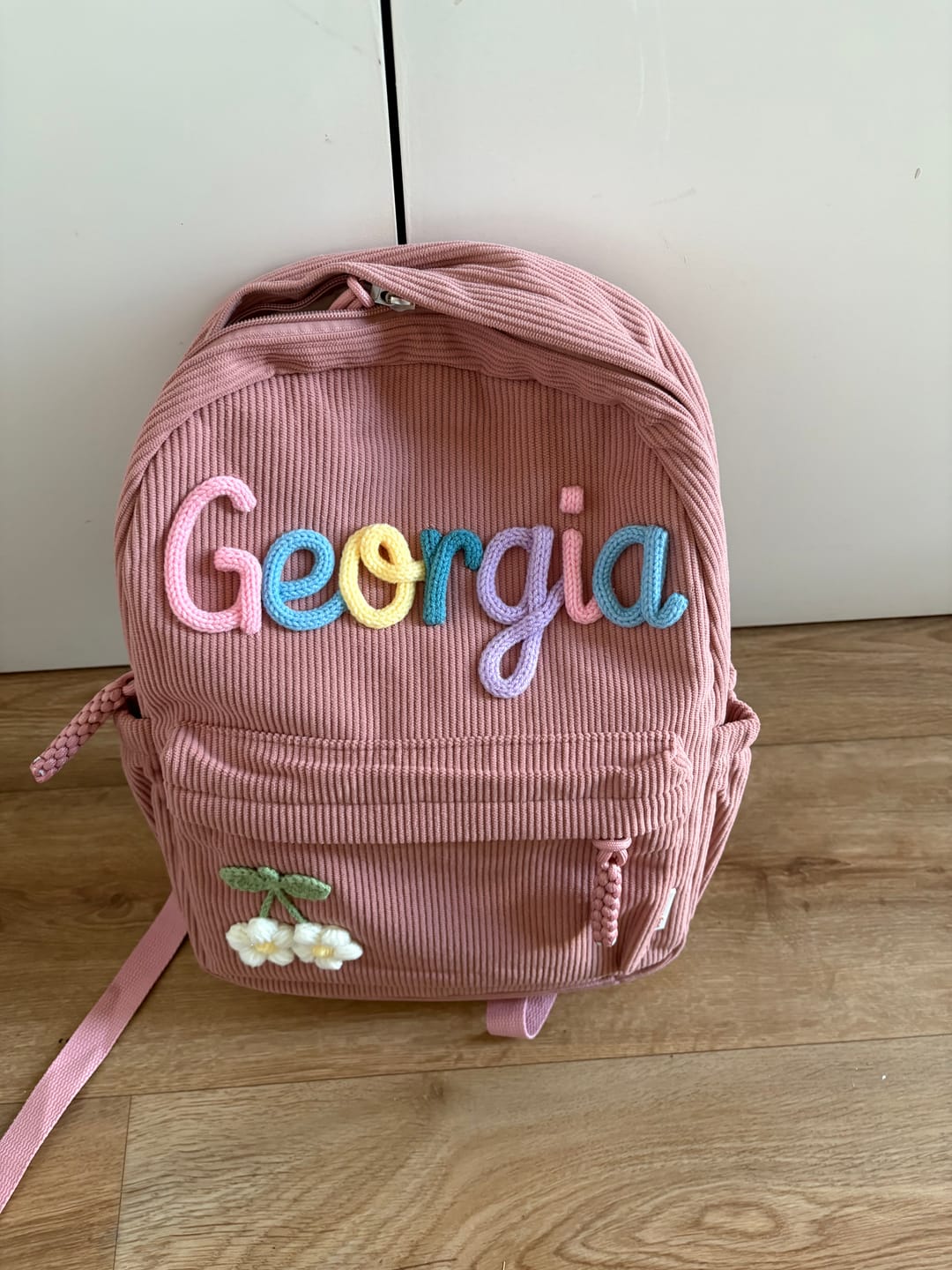 Customer photo review of K&C - Personalized Knitted Backpack