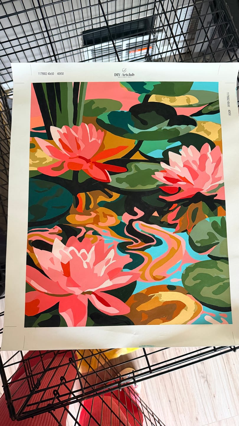 Customer photo review of The Lotus Pond | Paint by Number