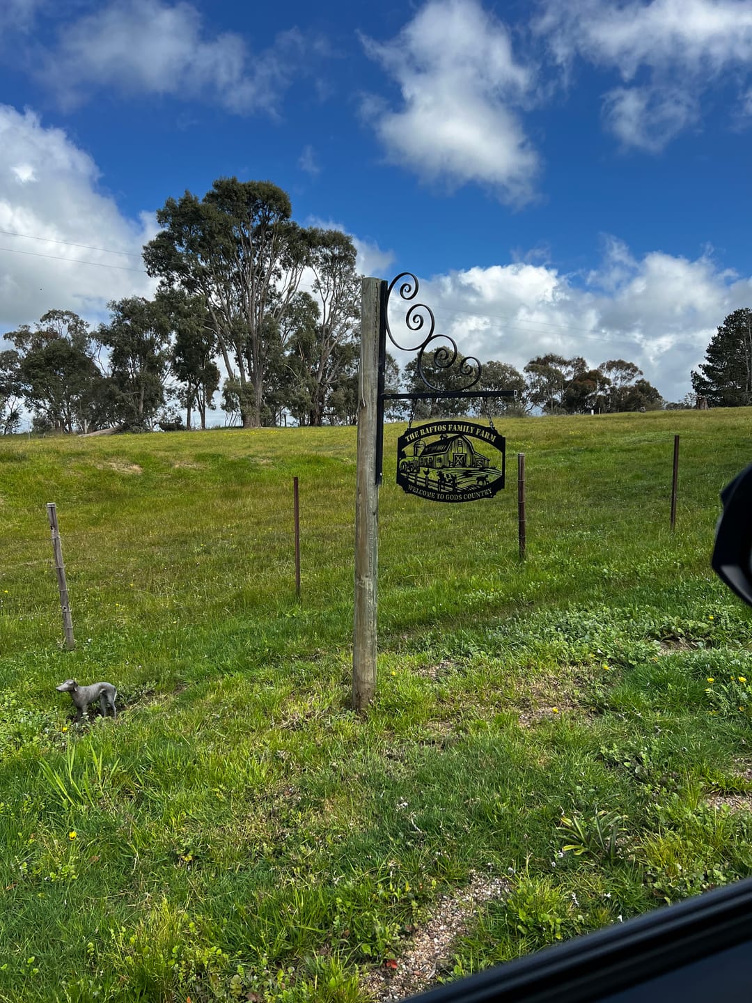Customer photo review of Family Farm Metal Sign