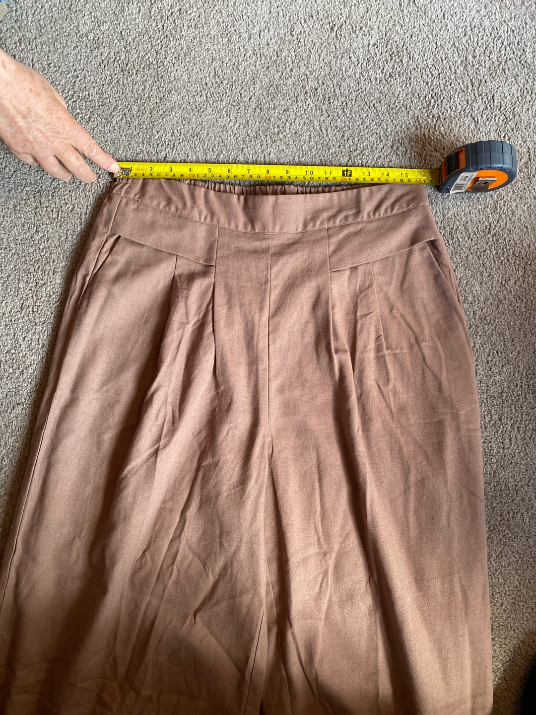Customer photo review of Buddha Stones Plain Color Cotton Linen High Waist Wide Leg Pants With Pockets