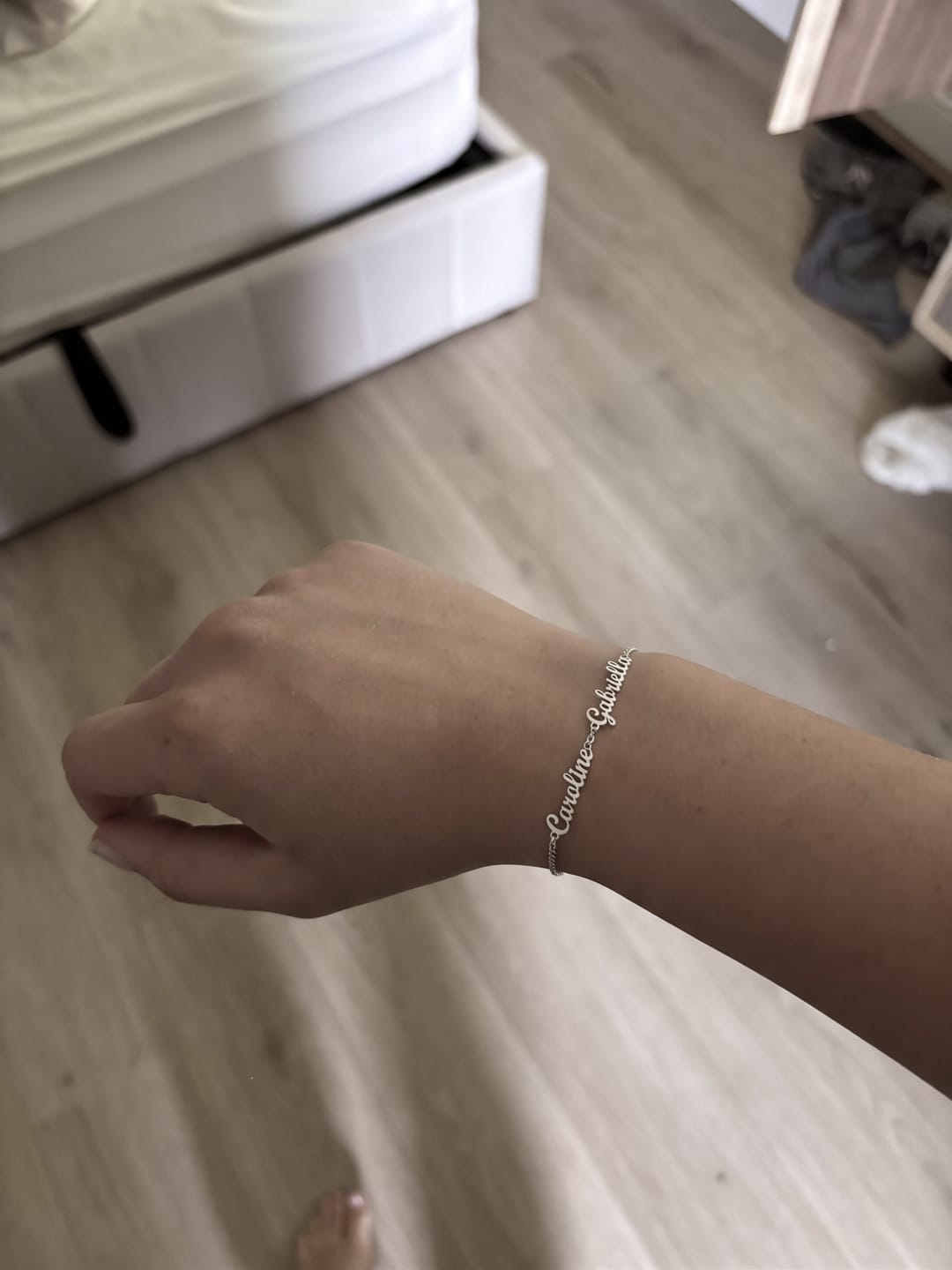 Customer photo review of Custom Script Name Bracelet