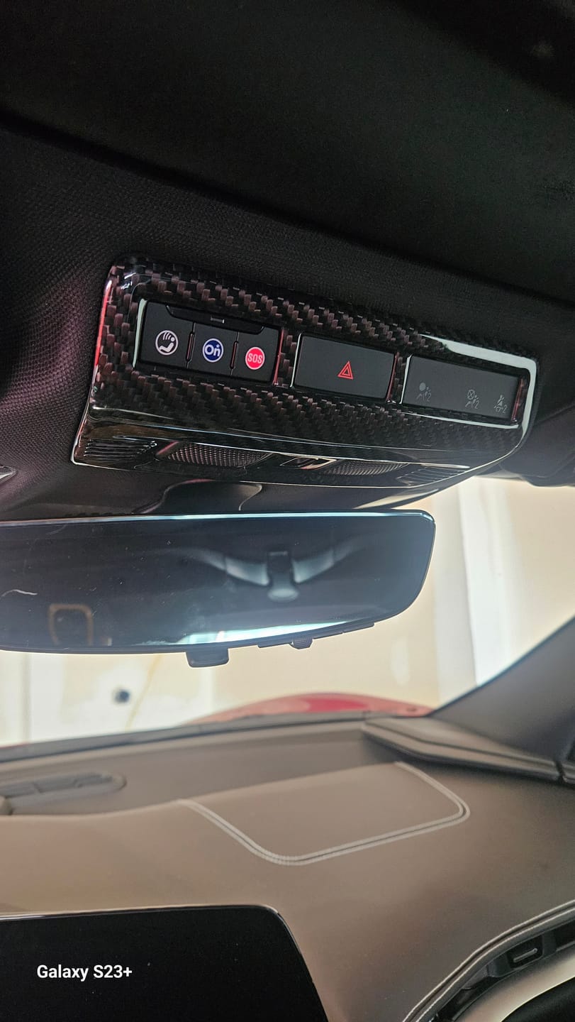 Customer photo review of C8 Corvette Real Carbon Fiber Overhead Dome Light Trim Cover | Interior Upgrade (2020–2027)
