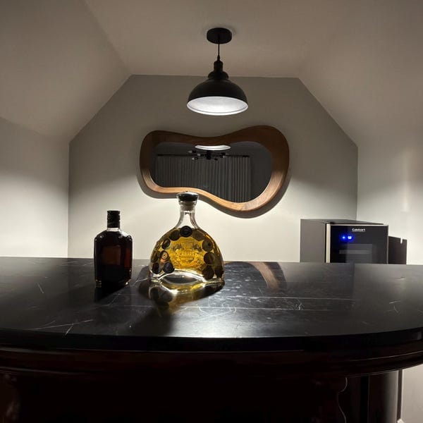 Customer photo review of Oak Asymmetrical Wall Mirror – Moss
