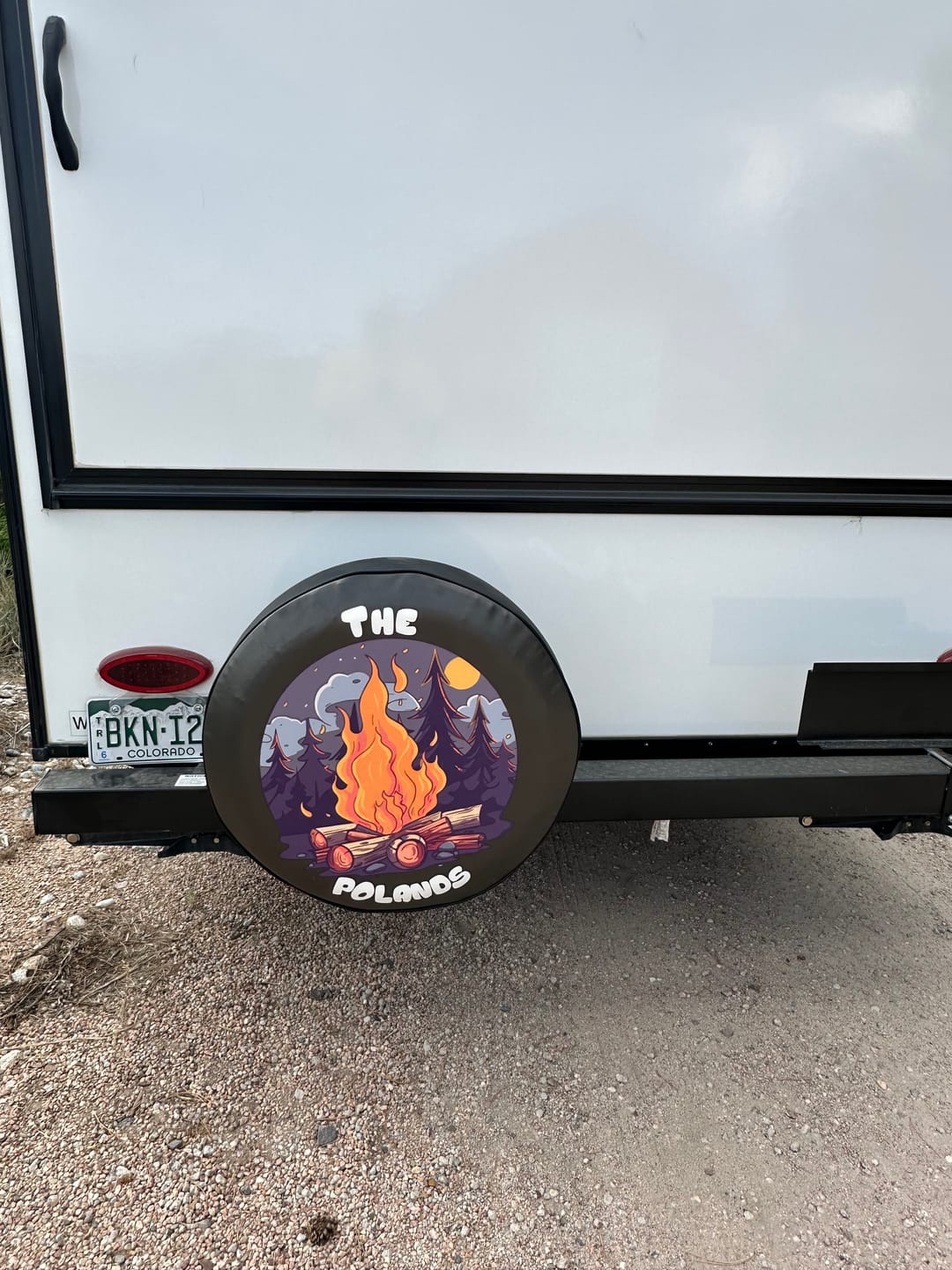 Customer photo review of Custom Spare Tire Cover for Jeep, RV, Bronco Camper, Trailer, & More