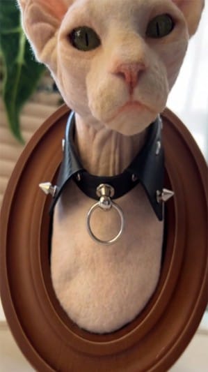 Customer photo review of Custom 3D Felted Cat Frame Portrait